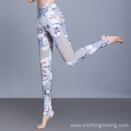 Mesh Yoga leggings with foot strap